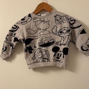 Disney Gray & Black Character Pullover Hoodie for Kids